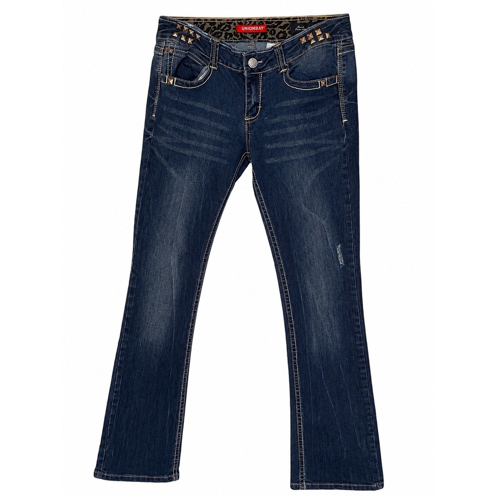 Unionbay Skinny Boot Studded Flap Pocket Jeans Women's Size 11 Stretch Y2K